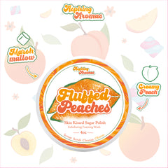 2-in-1 Foaming Wash Sugar Polish ~Fluffed Peaches. 4 oz | PLEASE READ❗️Made by hand with care. Please allow 2–6 weeks for processing and shipping.
