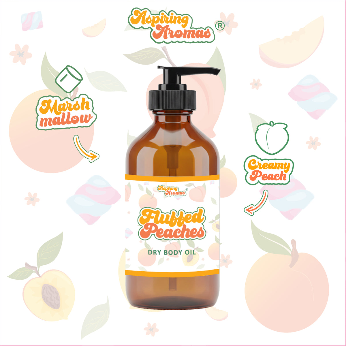🍑✨Fluffed Peaches Dry Body Oil  *Seasonal Exclusive*(Kindly allow 7–15 business days for order processing and shipment.)