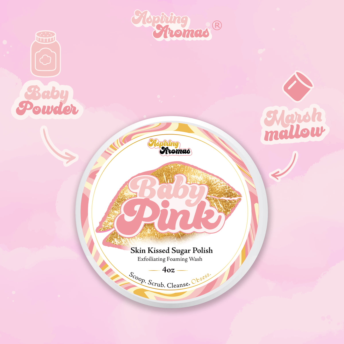 2-in-1 Foaming Wash Sugar Polish ~ Baby Pink 🎀 4 oz | PLEASE READ❗️Made by hand with care. Please allow 2–6 weeks for processing and shipping.