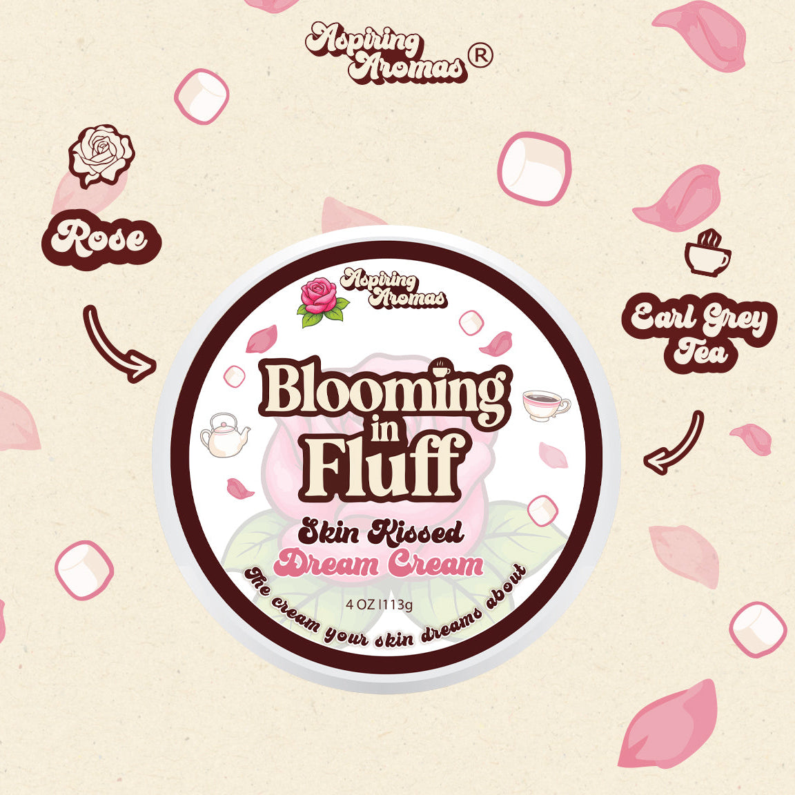 Dream Cream🌸🫖☁️ Blooming in Fluff  (4oz) ~ Coming Soon